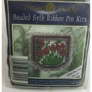 Mill Hill Beaded Sylk Ribbon Pin Kits MHSR4 Tulip Craft Flower